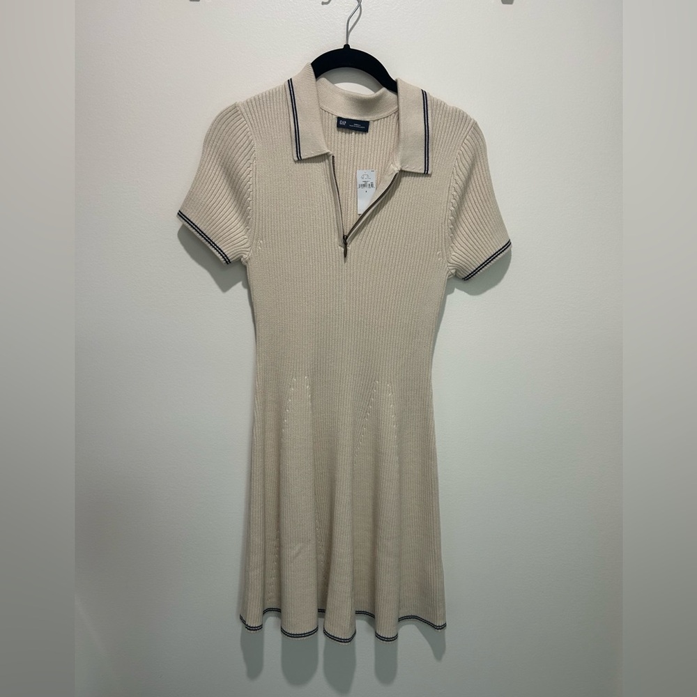 Polo Sweater Rib Mini Dress